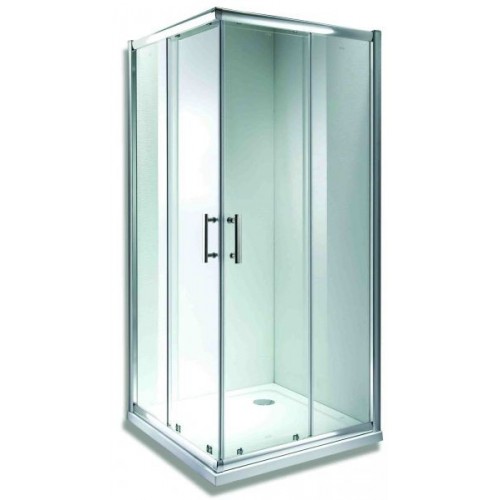 Elsa 80x80 Transparent Glass Chrome
