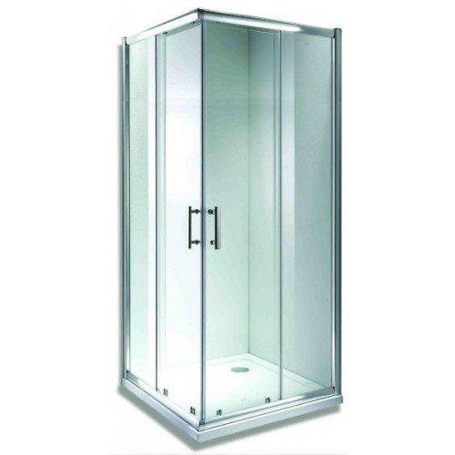 Elsa 90x90 Transparent Glass Chrome