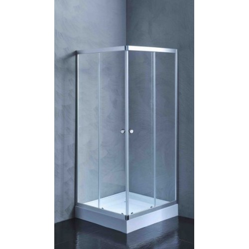 Myconos 90x90 Chrome Transparent Glass