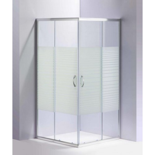 Ascot 70x70 Chrome Glass Lines