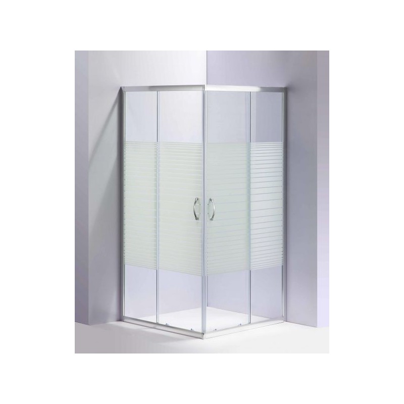 Ascot 70x70 Chrome Glass Lines
