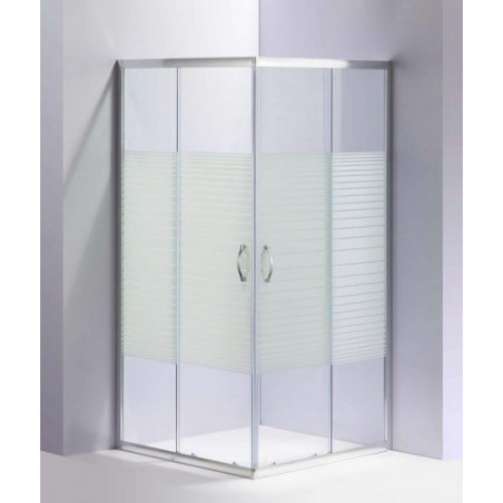 Ascot 70x70 Chrome Glass Lines