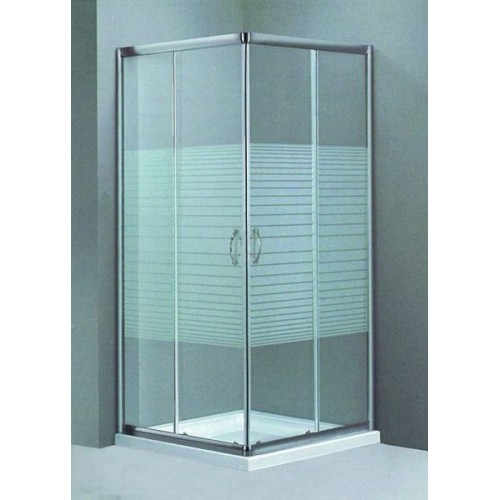 Ascot 80x80 Chrome Glass Lines