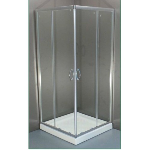 Ascot 80x80 Chrome Glass Transparent